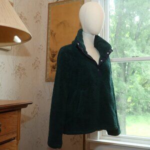 J.Crew Factory  Women's Sherpa 1/3 button pullover